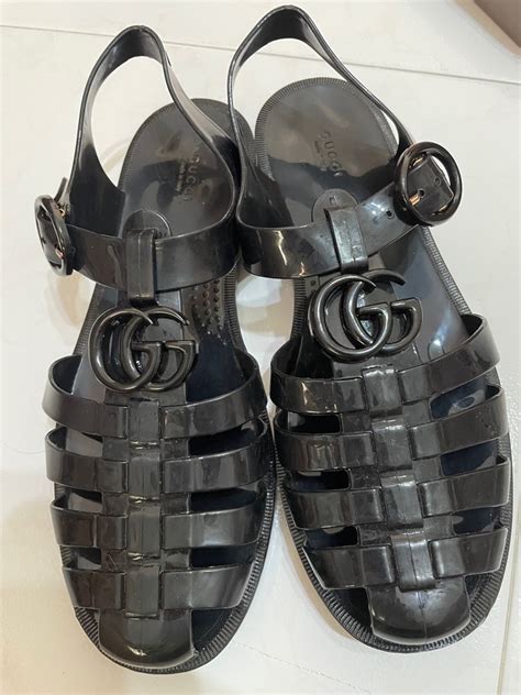 gucci caged rubber sandals|Gucci rubber sandals women is.